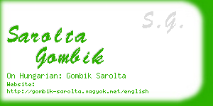 sarolta gombik business card